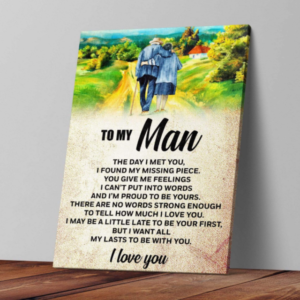 Poster Canvas - Family couple Poster Canvas - To my man - The day I miss you I found my missing piece - Valetine gift for him/husband/boyfriend