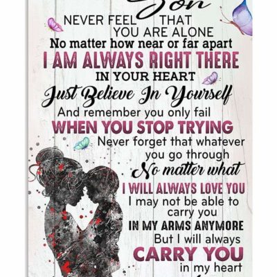 Butterfly Mom to my son, never feel that you are alone Christmas gift family canvas print #V