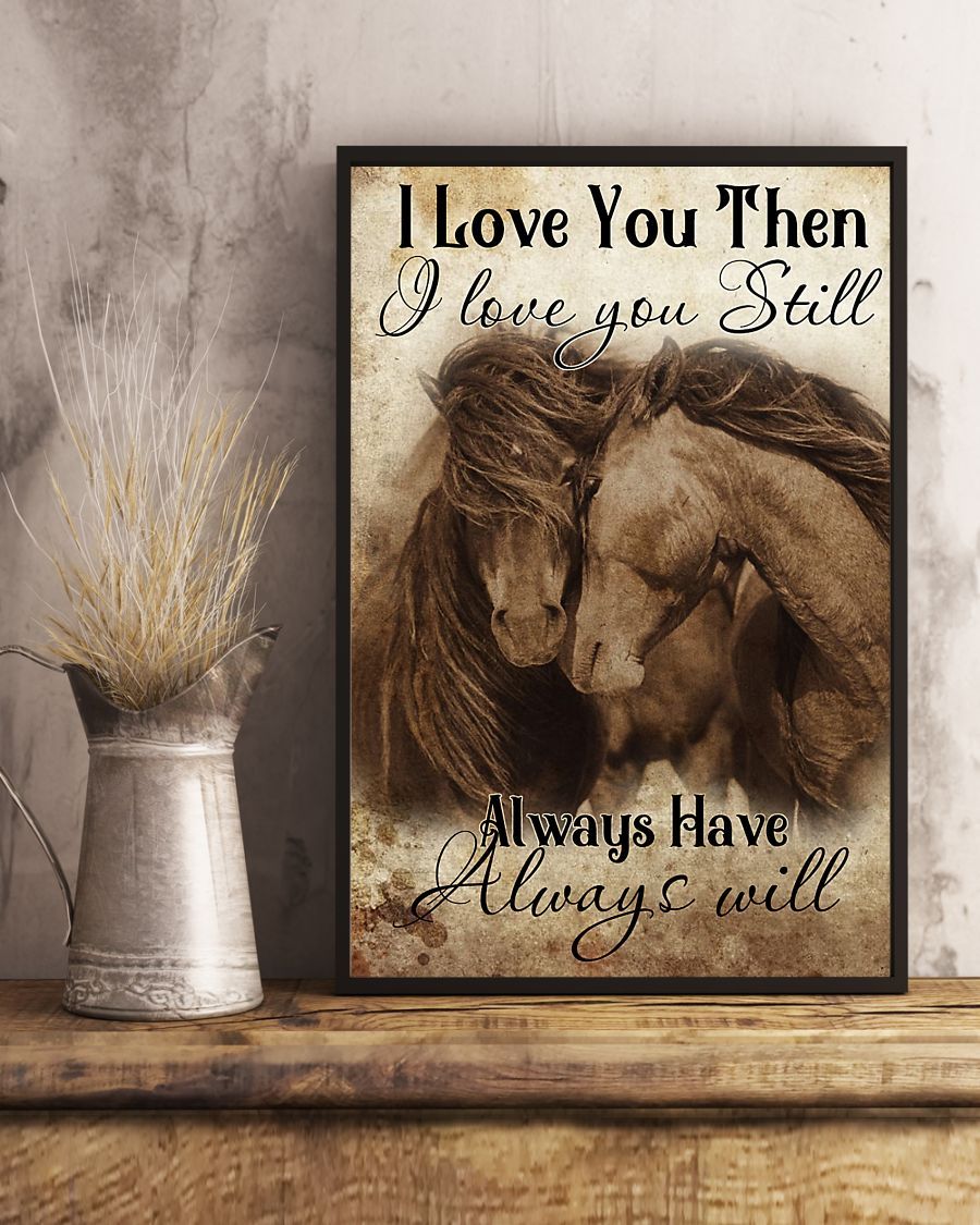 Couple Poster Canvas - Horse i love you then gift for farmer Vertical Poster Canvas - Valentine gift for him/her