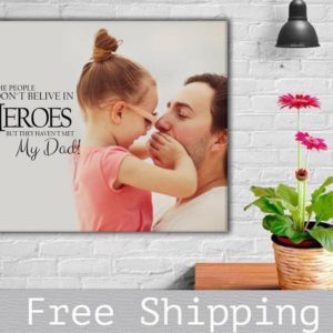 Custom poem print - Photo to Poster Canvas with quote - Father's Day Poster Canvas - Gift for Dad - Gift For Husband - Birthday Gift For Dad