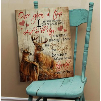 Deers Once Upon A Time - Matte Canvas, deer lover, couple, valentine