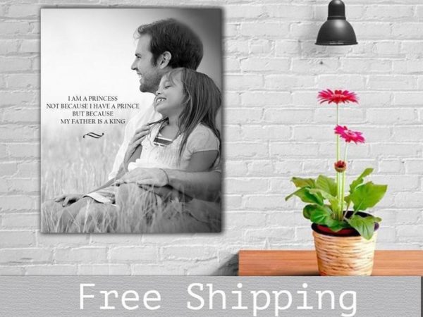Custom poem print - Photo to Poster Canvas with quote - Father's Day Poster Canvas - Gift for Dad - Gift For Husband - Birthday Gift For Dad