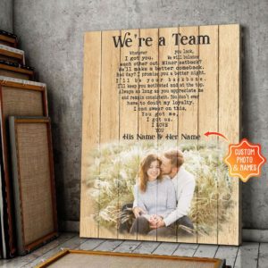 Personalized We're A Team Canvas Husband