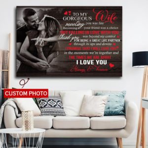 Personalized Wife To My Gorgeous Wife I Promise I Will Love You Horizontal Canvas