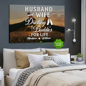 [Personalized Names] Drinking Buddie Horizontal Canvas - couple