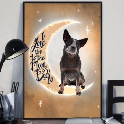 Australian Cattle Dog Love to the Moon and back Canvas unisex womens & mens, couples matching, friends, funny family canvas holiday canvas gifts