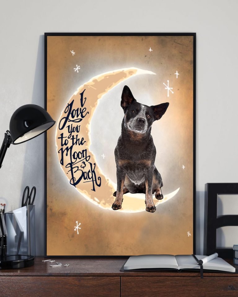 Australian Cattle Dog Love to the Moon and back Canvas unisex womens & mens, couples matching, friends, funny family canvas holiday canvas gifts