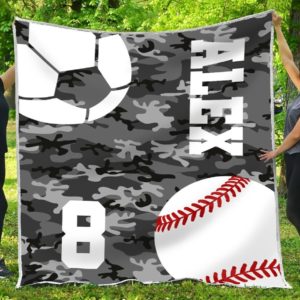 Personalized Softball Baseball Soccer Blanket Perfect  Son