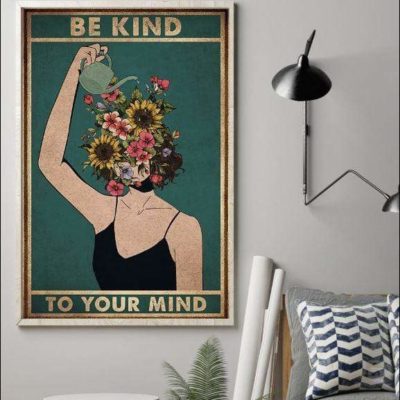 Hippie Be kind to your mind Christmas gift family canvas print #V