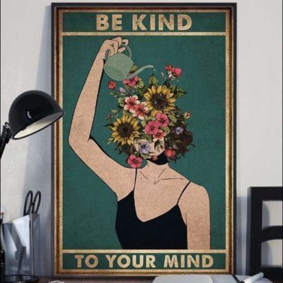 Hippie Be kind to your mind Christmas gift family canvas print #V