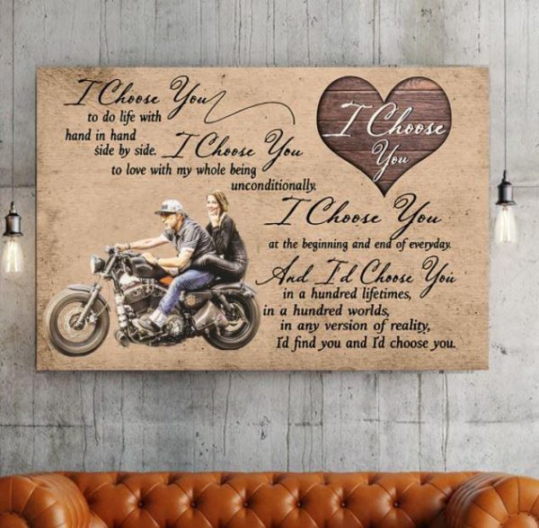 Personalized Gift For Girl Friend Poster Canvas From Boy Friend Prints Biker Couple Valentine Gifts