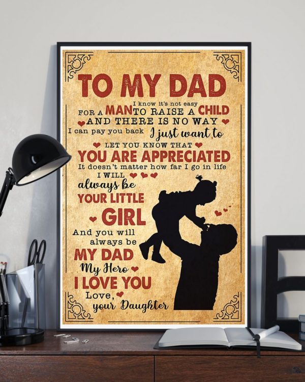 Personalized Poster Canvas Gift For Bonus Dad From Daughter The Gift Of Life Birthday Gift