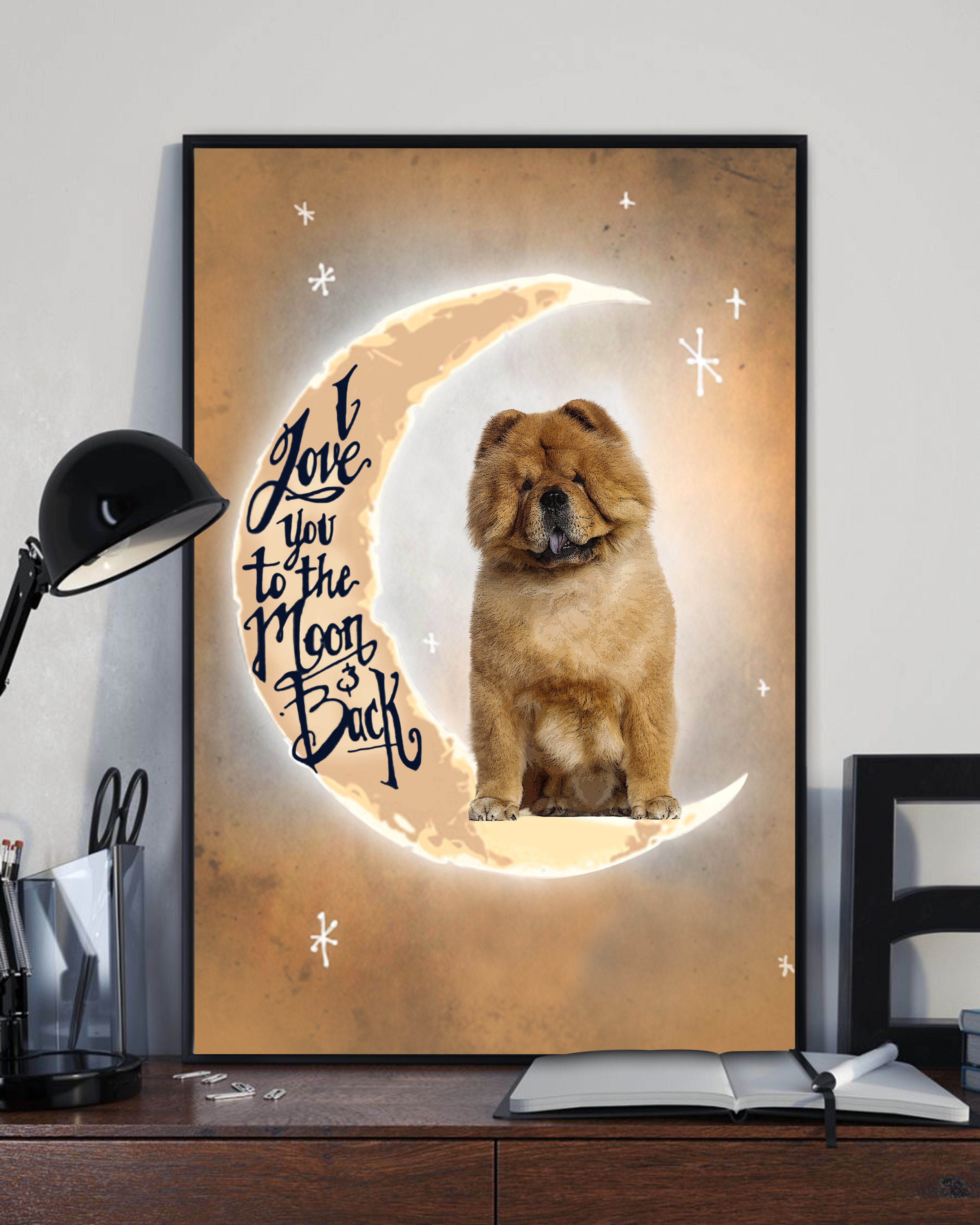 Chow Chow Love to the Moon and back Canvas unisex womens & mens, couples matching, friends, funny family canvas holiday canvas gifts