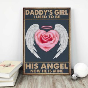 Print Poster Canvas Gift for Dad Poster Canvas from Daughter Gift Daddy Girl Now I Used To Be Father's Day Gifts