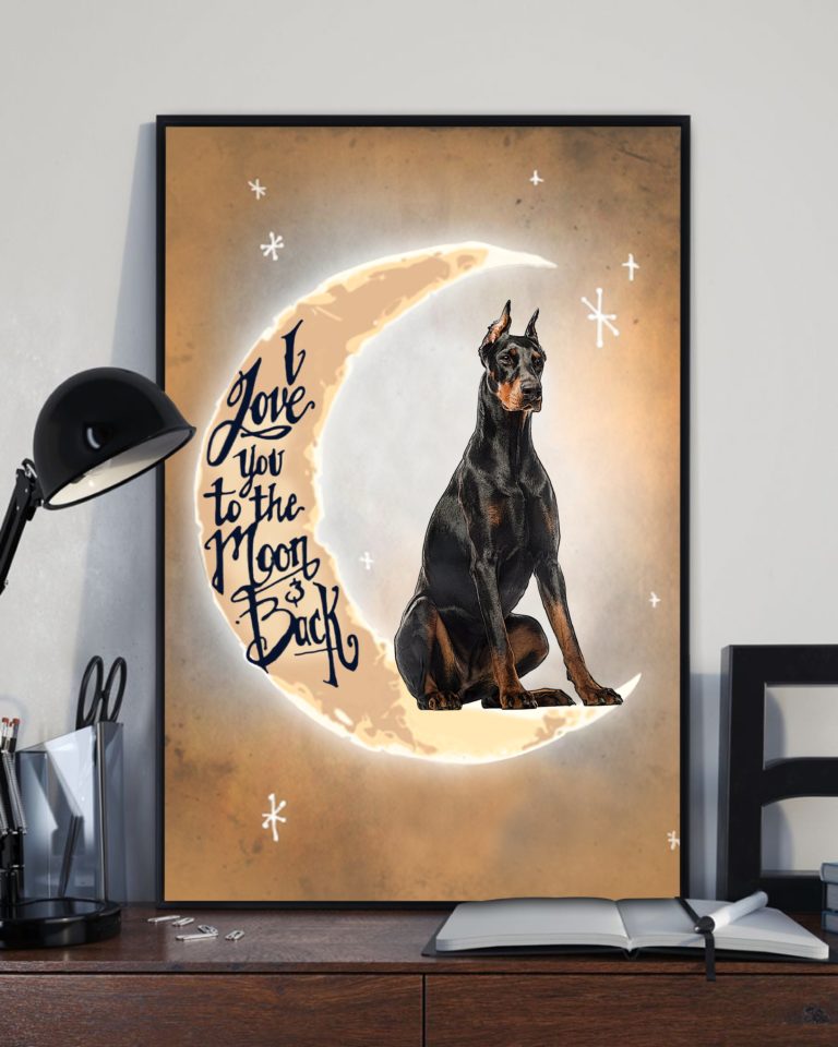 Dorberman Pinscher Love to the Moon and back Canvas unisex womens & mens, couples matching, friends, funny family canvas holiday canvas gifts