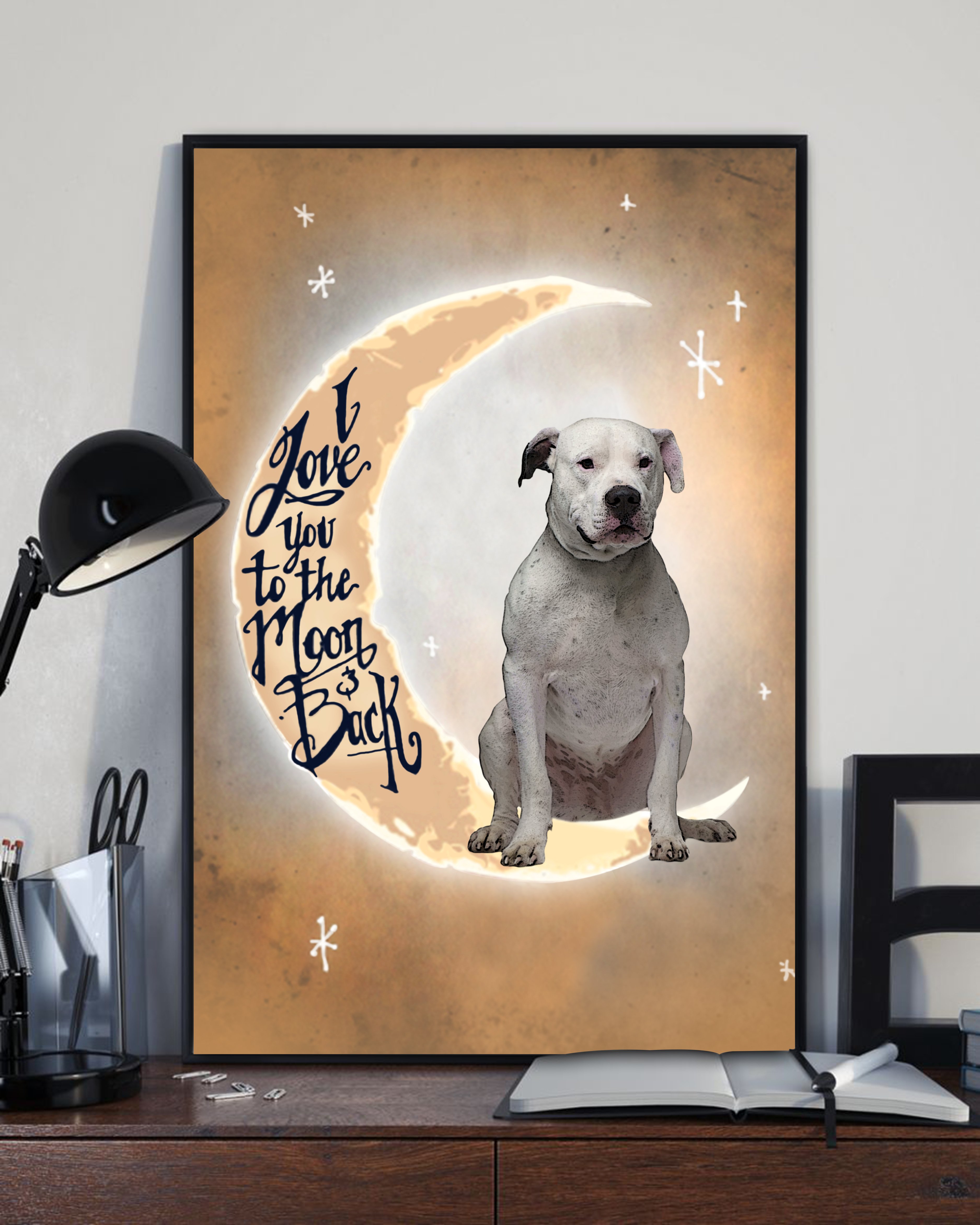 Dogo Argentino Love to the Moon and back Canvas unisex womens & mens, couples matching, friends, funny family canvas holiday canvas gifts