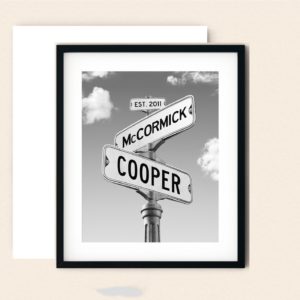 Personalized Street Sign Print Engagement Canvas Couple Gift