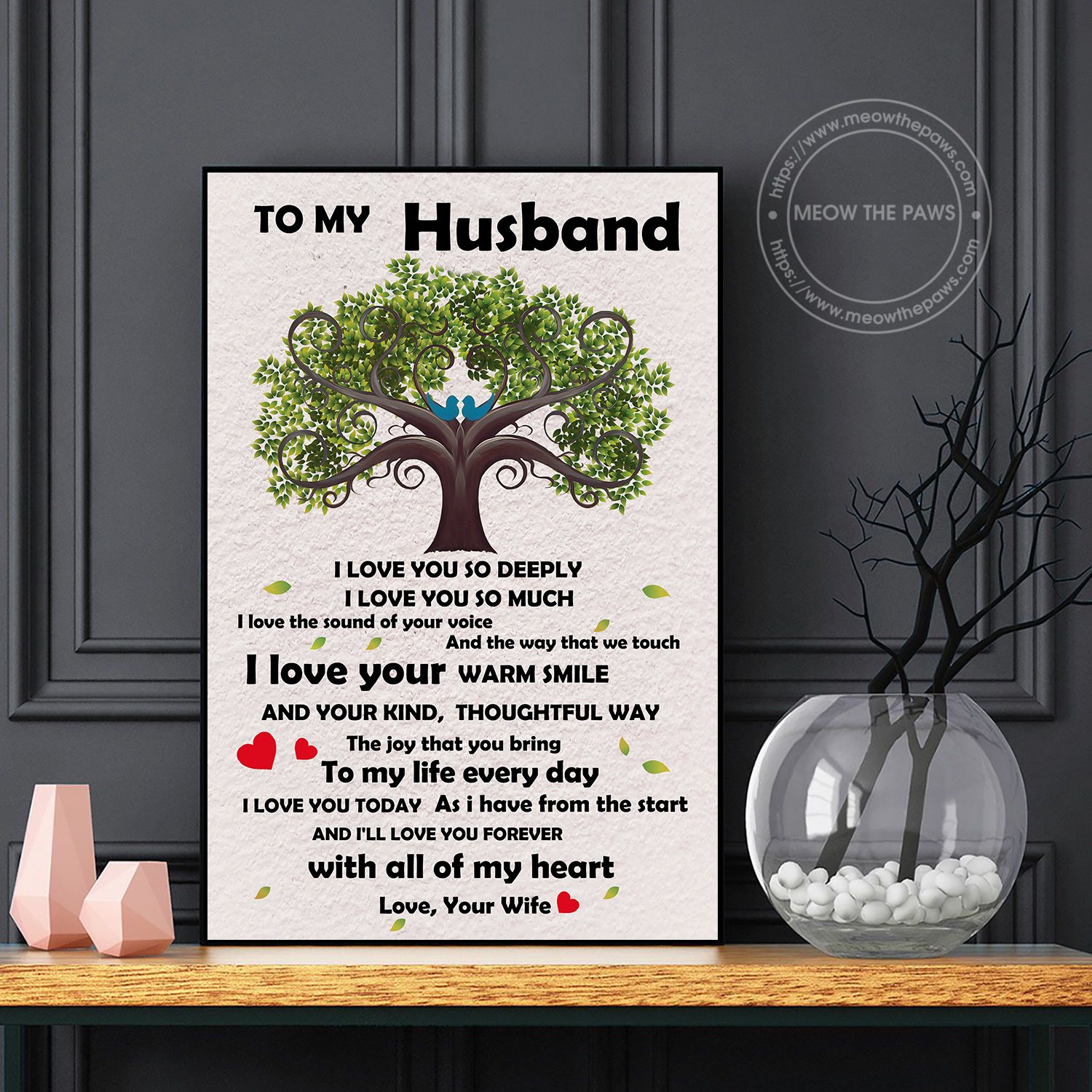 To My Husband Love You Deeply Canvas