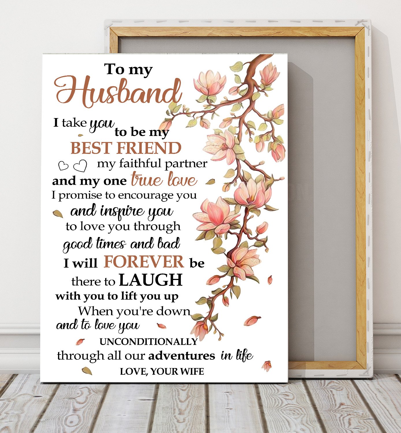 To My Husband Love Unconditionally Canvas