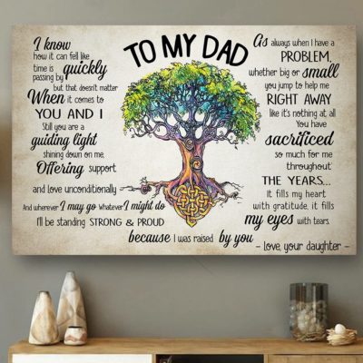 Custom Personalized To my Dad Canvas Father's day gift for him - From Daughter