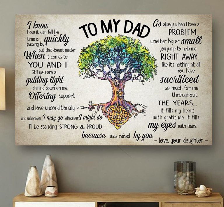 Custom Personalized To my Dad Canvas Father's day gift for him - From Daughter