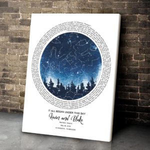 Personalized For Him It All Began Under This Sky Star Map Canvas