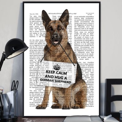 German Shepherd Newspaper Canvas unisex womens & mens, couples matching, friends, funny family canvas holiday canvas gifts