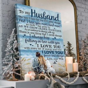 Personalized Gift for Husband Poster Canvas from Wife Prints Beach Always Keep Falling In Love With You Gifts