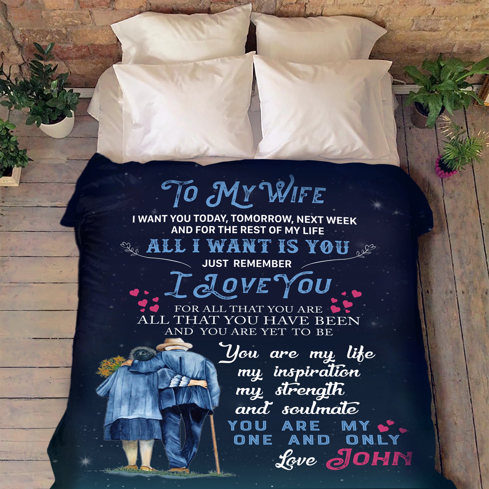 Personalized All I Want Is You Blanket  Wife