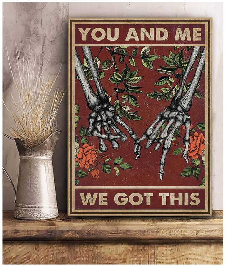 You And Me Hold Hand Together Skull Lovers Canvas For Him