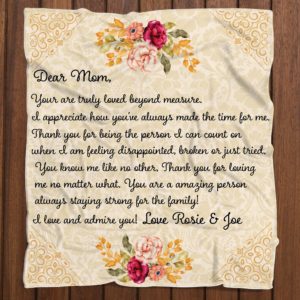 Personalized Mom Floral Blanket  Mom