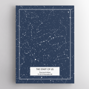 Custom Star Map, Personalized Night Sky Engagement Gift, Valentine's Gift, Anniversary Gift Poster Canvas