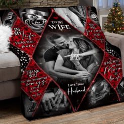 Personalized Photo  Wife My Happy Ending Fleece Blanket