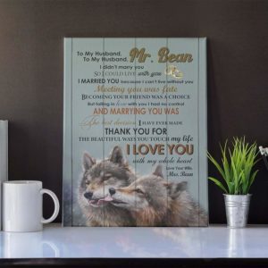 Personalized Gift for Husband Prints Poster Canvas From Wife Wolf Anniversary Gifts