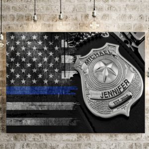 Police Badge Names Premium Poster Canvas