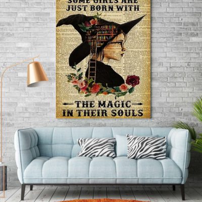 Witch love book the magic in their souls Christmas gift family canvas print #V