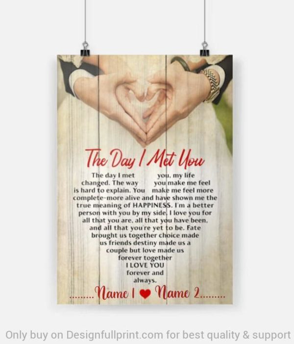The Day I Met You Love You Vertical Poster Canvas Partner For Life Poster Canvas Art and Poster Canvas LN Valentine Gift For Her Valentine Gift For Him