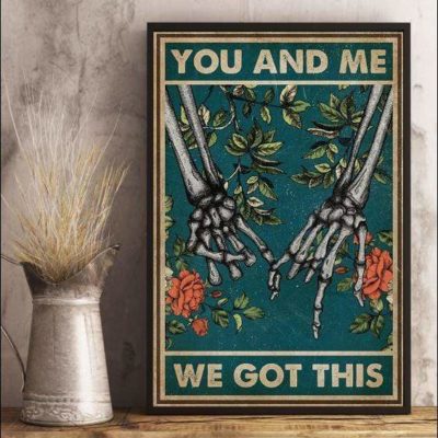 Skeleton hand you and me we got this Christmas gift family canvas print #V