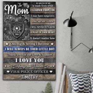 Personalized Gift for Mom Poster Canvas from Son Prints Police Mother's Day Gifts