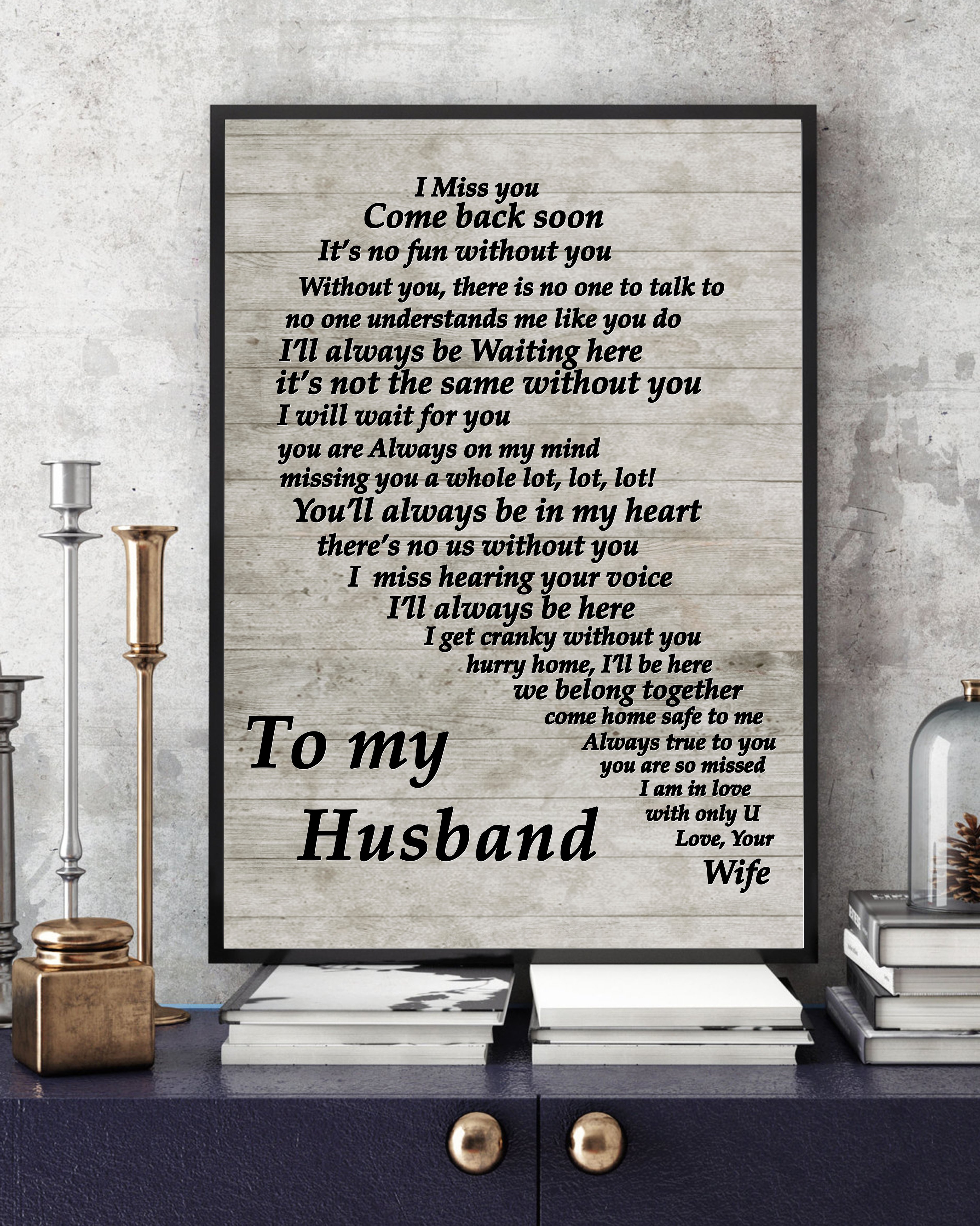 To My Husband I Miss You Canvas