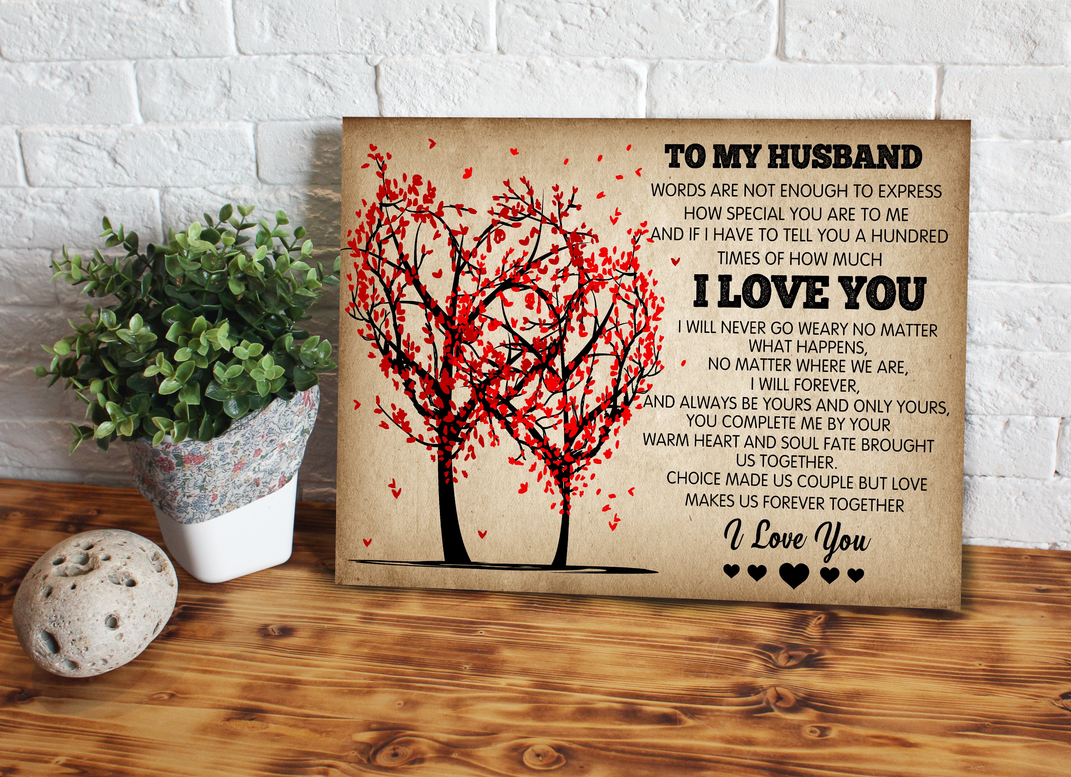 To My Husband Words Are Not Enough Canvas
