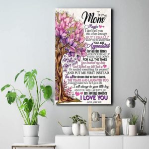 Personalized Gift for Mom Poster Canvas From Son Prints Tree Flower Mother's day Gifts