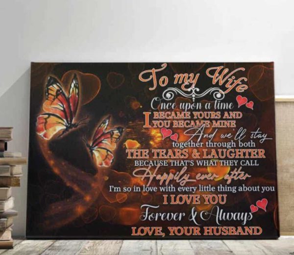 Personalized Gift for Wife Poster Canvas from Husband Prints Butterfly Valentine Gifts
