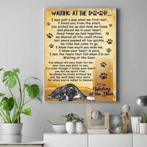 Dog lover Waiting at the door Christmas gift family canvas print #V