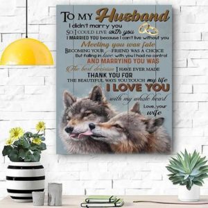 Personalized Gift for Husband Prints Poster Canvas From Wife Wolf Anniversary Gifts