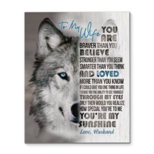 Personalized Gift for Wife Poster Canvas from Husband Prints Wolf Gifts