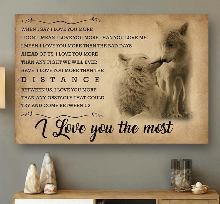 Wolves Couple I Love You The Most Canvas