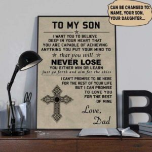 Cross Dad - to My Son believe deep in your heart Christmas gift family custom name canvas print #V