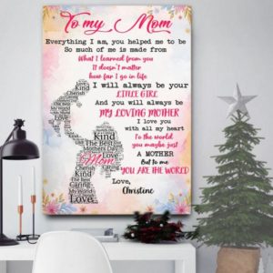 Personalized Gift for Mom Poster Canvas You're The World To Me Mother's Day Gifts