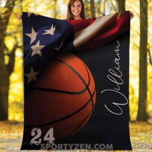 Basketball Flag Custom Blankets With Name #0303l